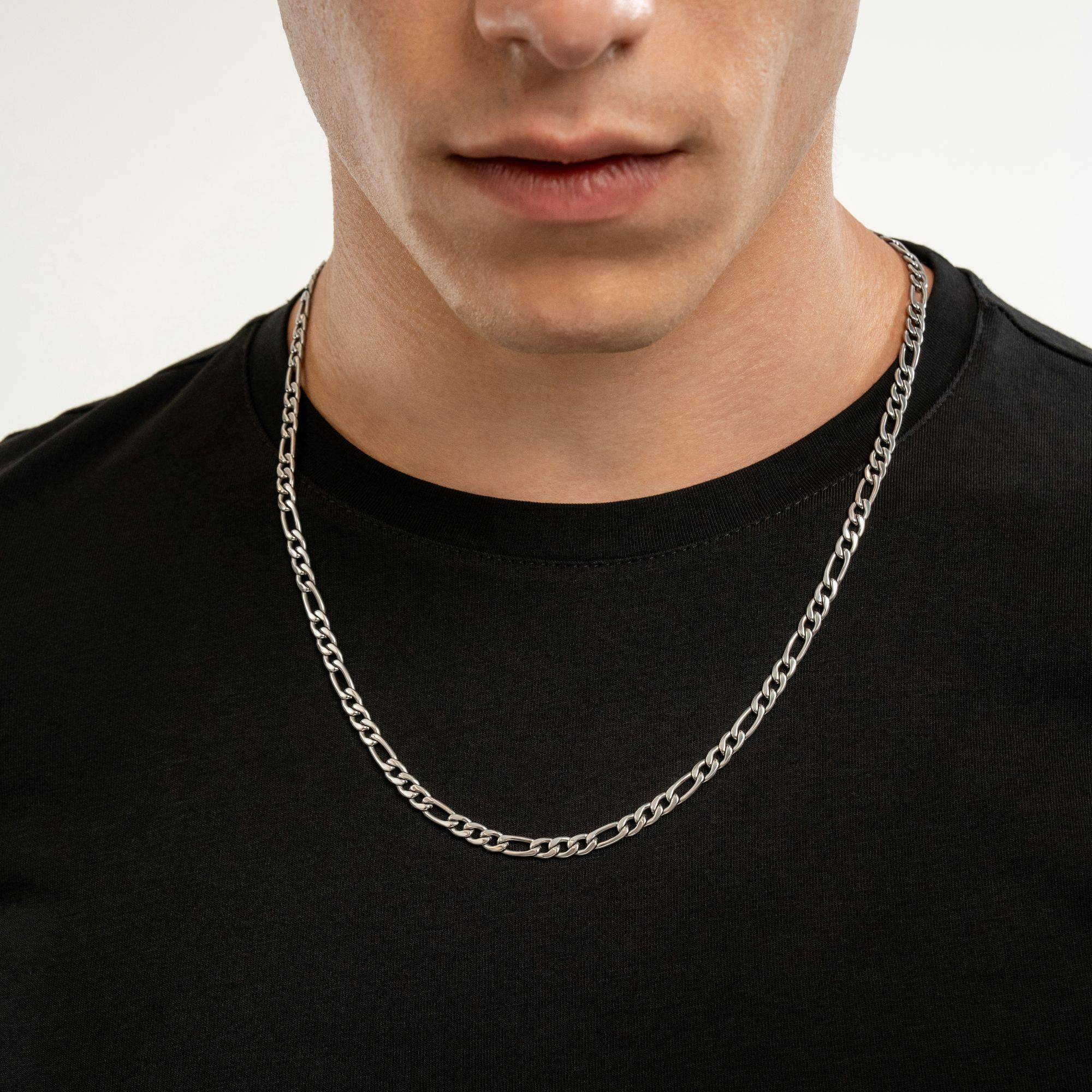 Figaro Chain Necklace - 5 mm - Stainless Steel-5 product photo