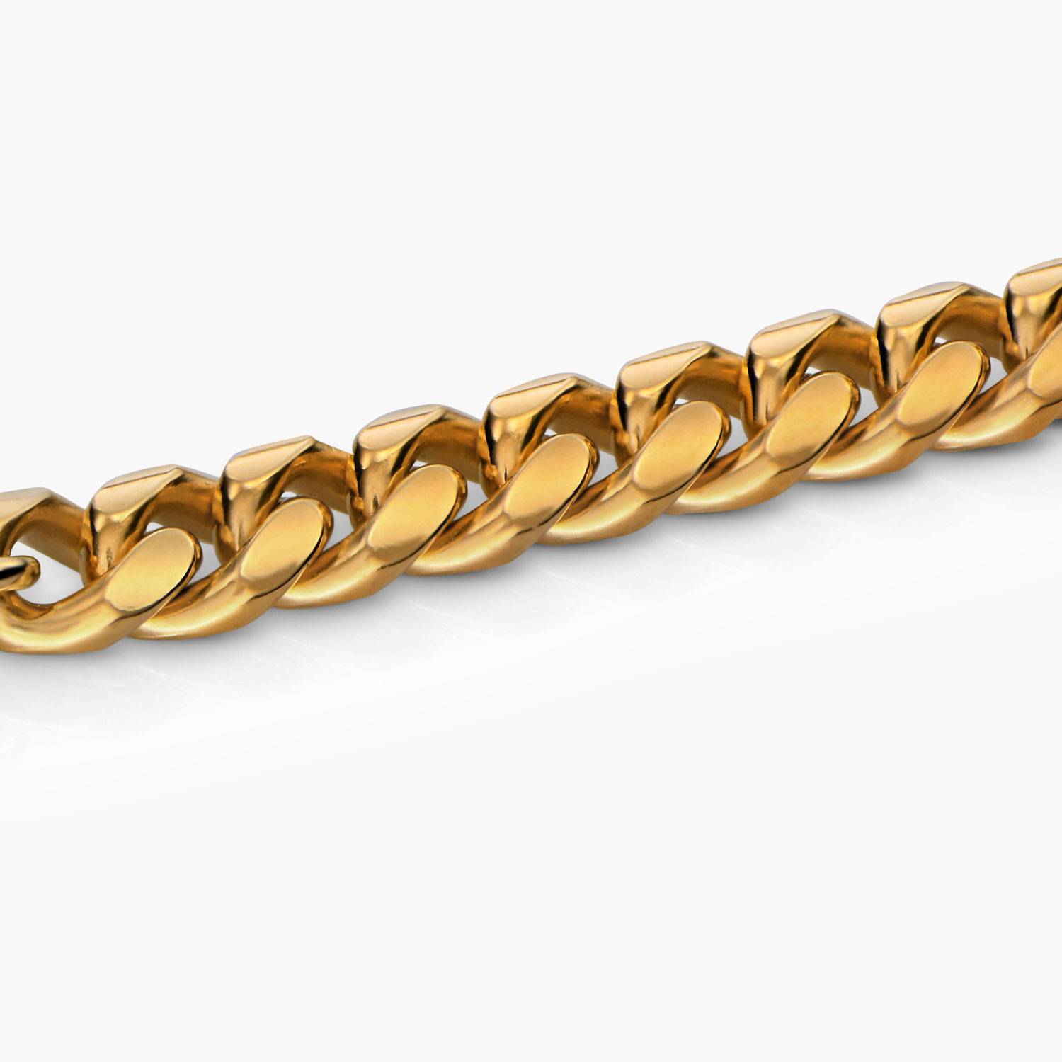 OAK & LUNA-Cuban Chain Bracelet with Tags 7.5" (Gold) 5mm-6 product photo