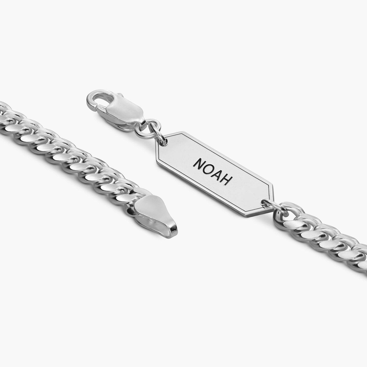 OAK & LUNA-Cuban Chain Bracelet with Tags 7.5" (Stainless) 5mm-3 product photo