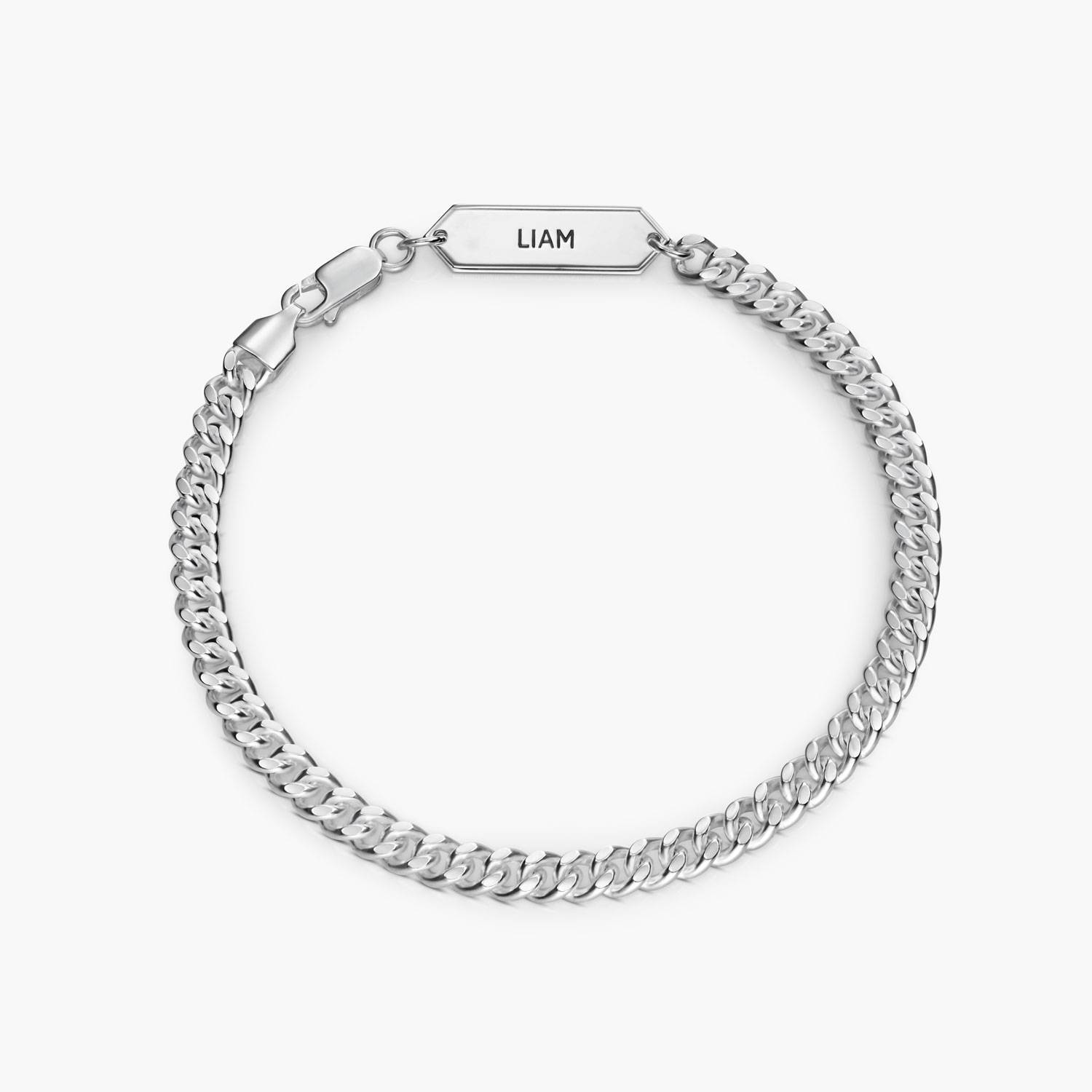 OAK & LUNA-Cuban Chain Bracelet with Tags 7.5" (Stainless) 5mm-1 product photo