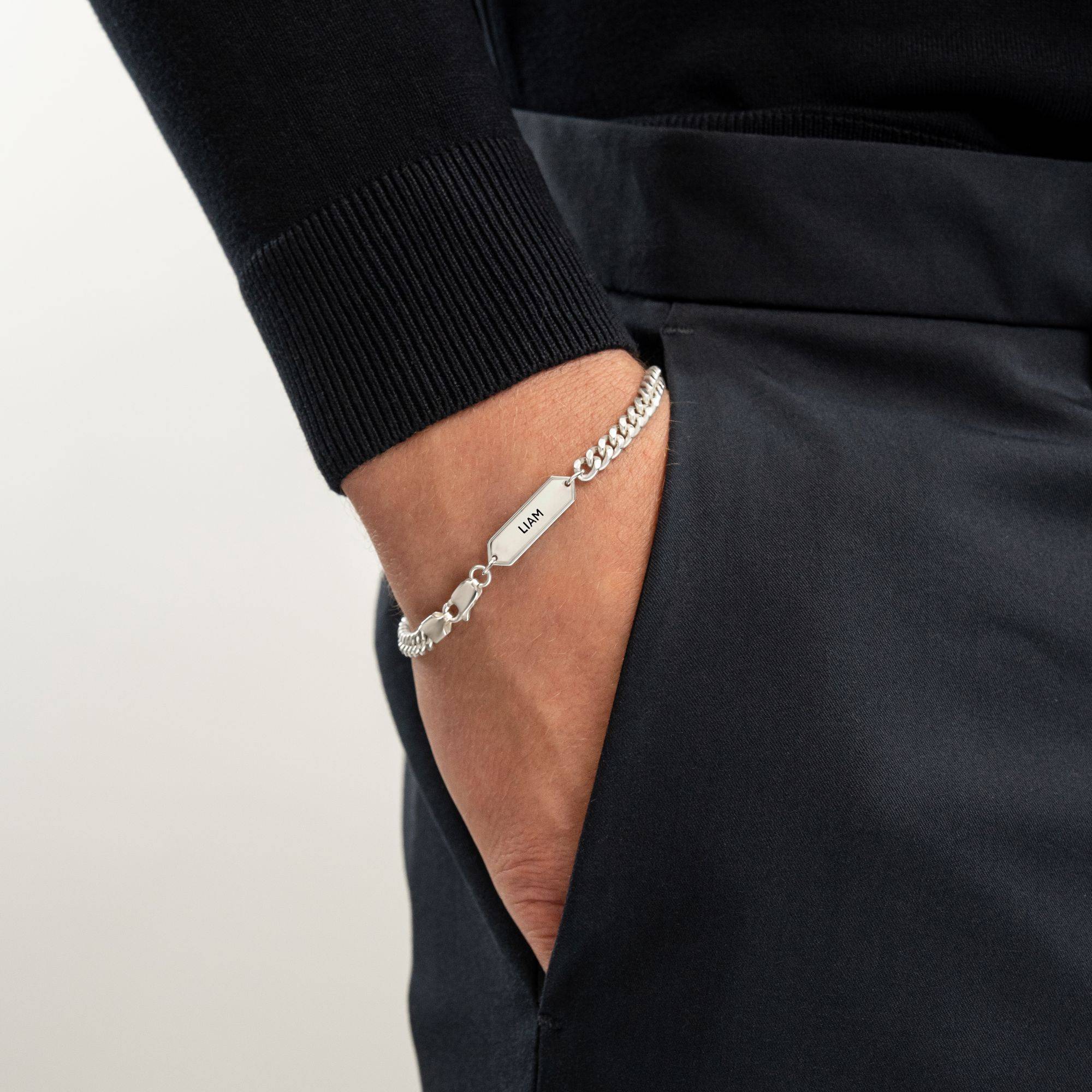 OAK & LUNA-Cuban Chain Bracelet with Tags 7.5" (Stainless) 5mm-2 product photo
