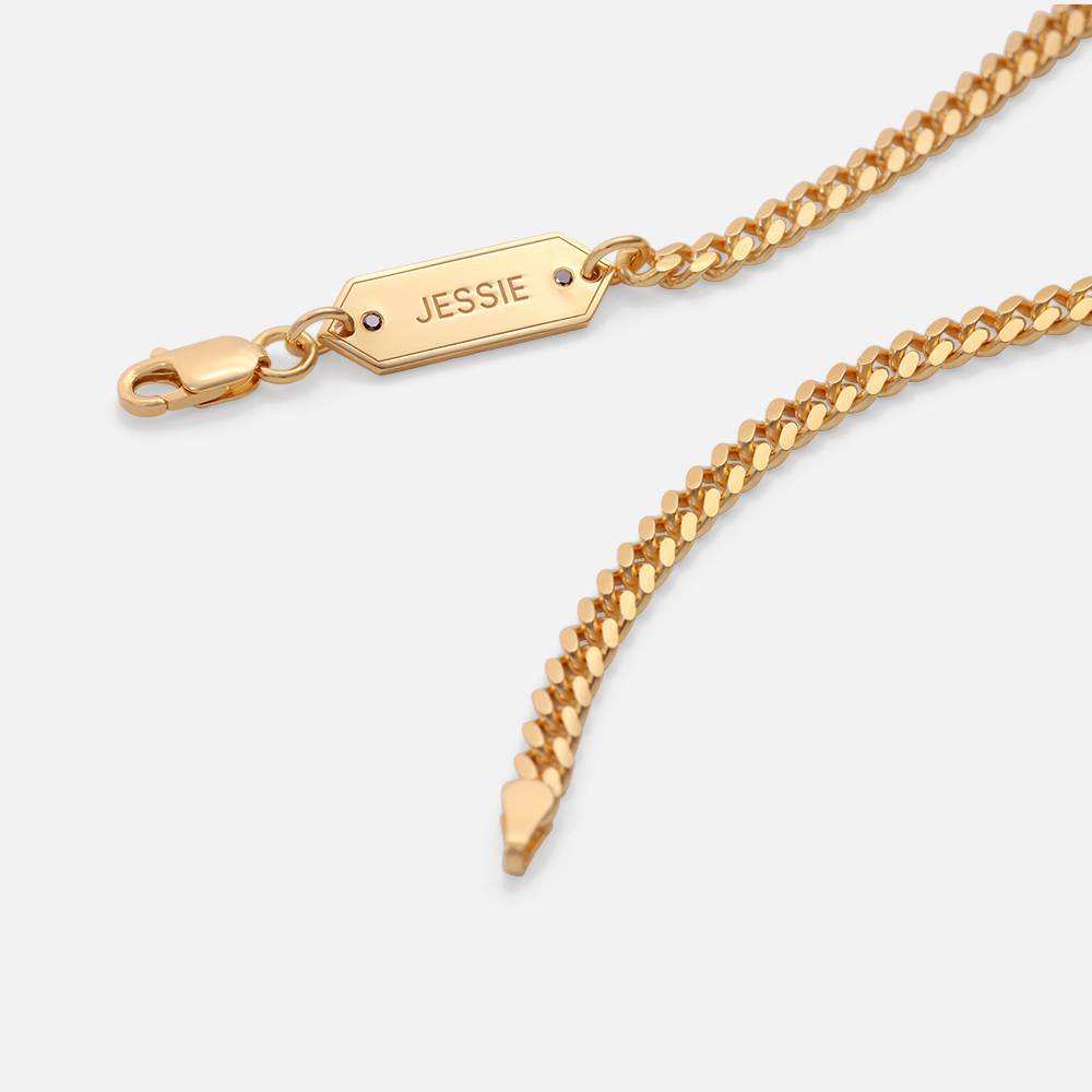 OAK & LUNA-Cuban Chain Necklace with Tags 22" (Gold) 3mm-3 product photo