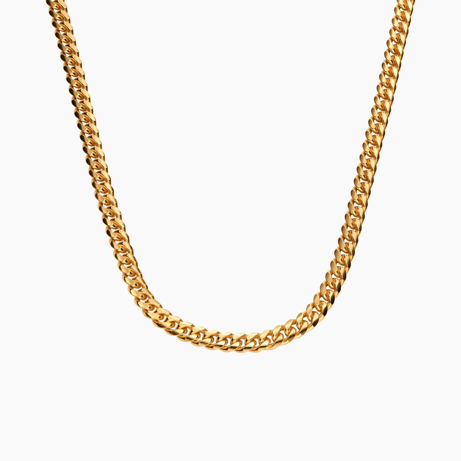 OAK & LUNA-Cuban Chain Necklace with Tags 22" (Gold) 3mm-1 product photo
