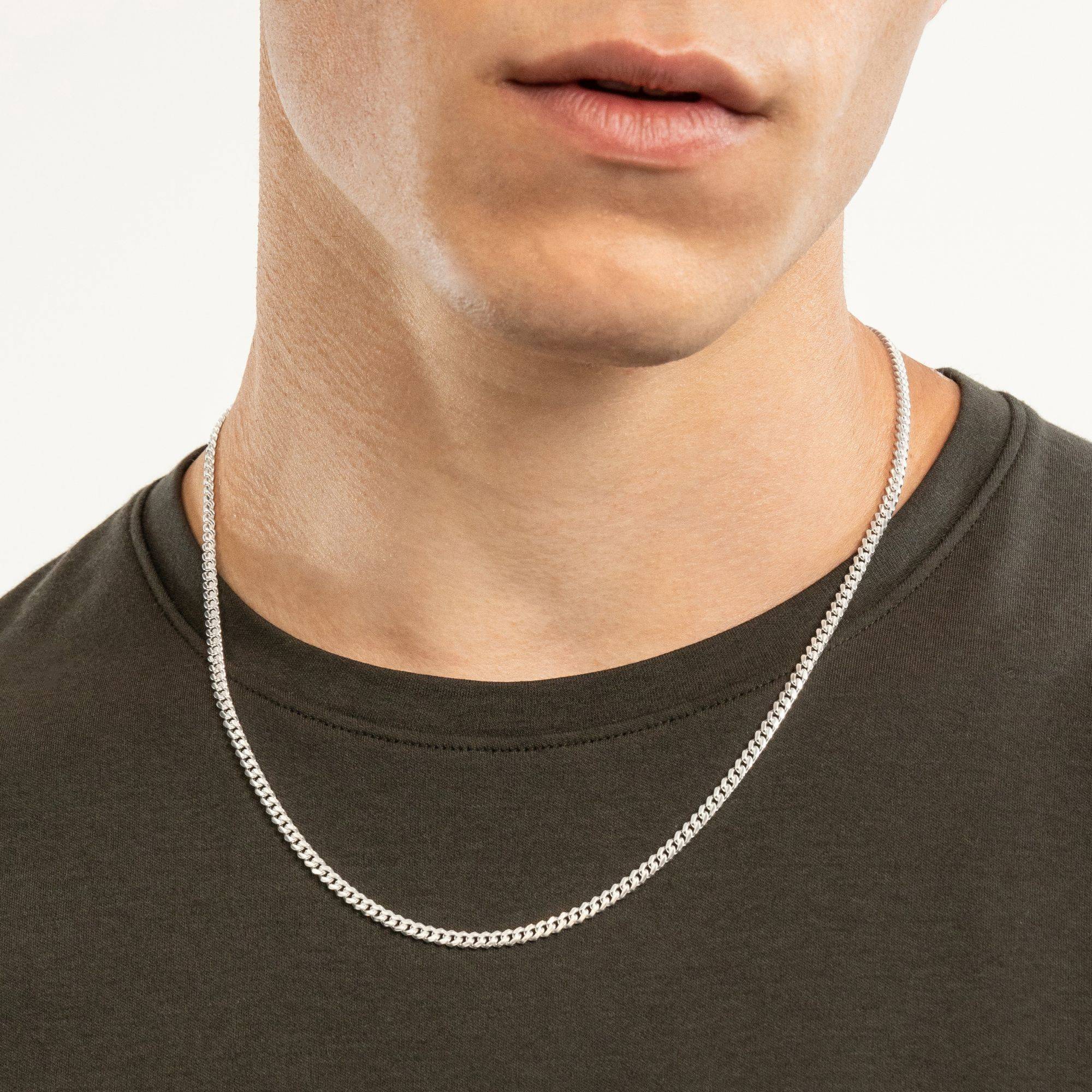 OAK & LUNA-Cuban Chain Necklace with Tags 22" (Stainless) 3mm-3 product photo