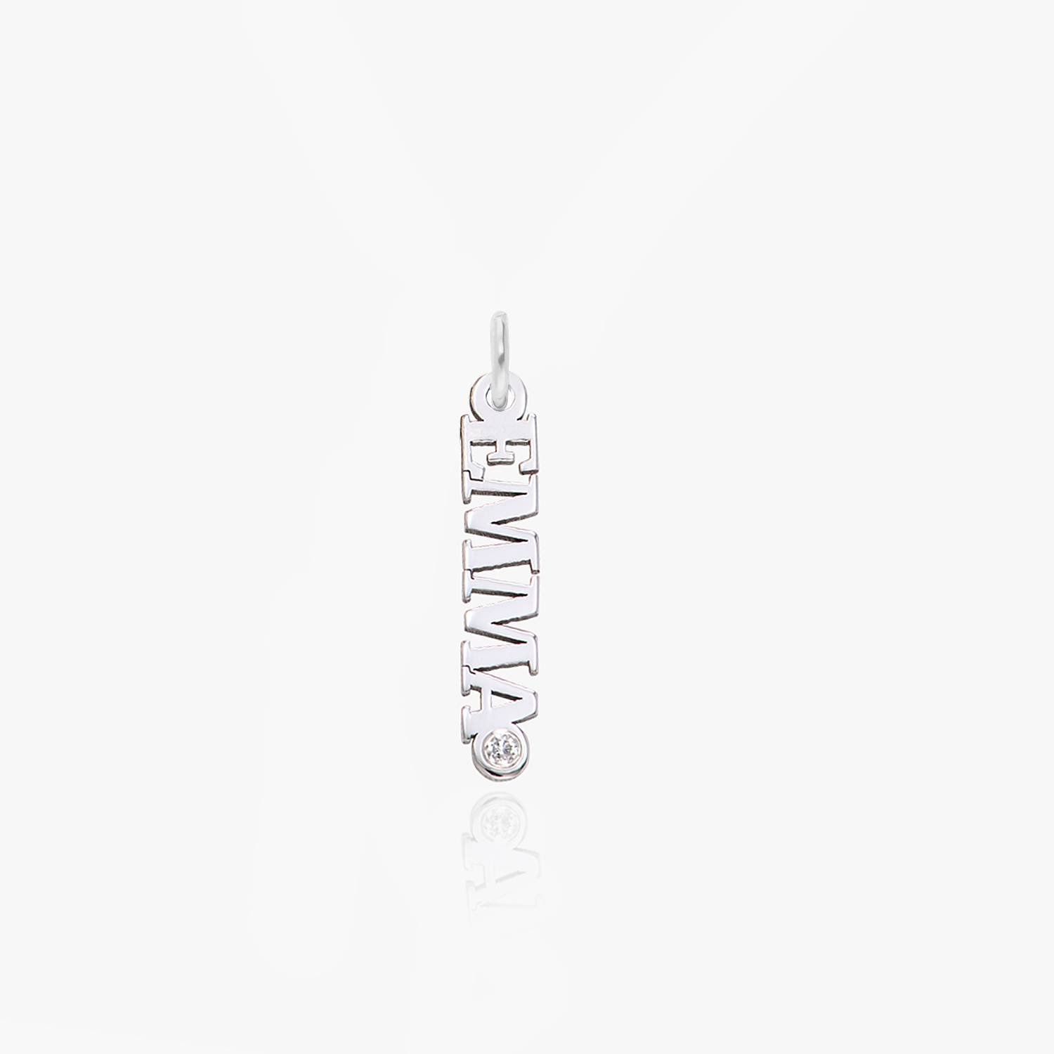 EXTRA Personalized Name Charm with Diamonds- 14k White Gold