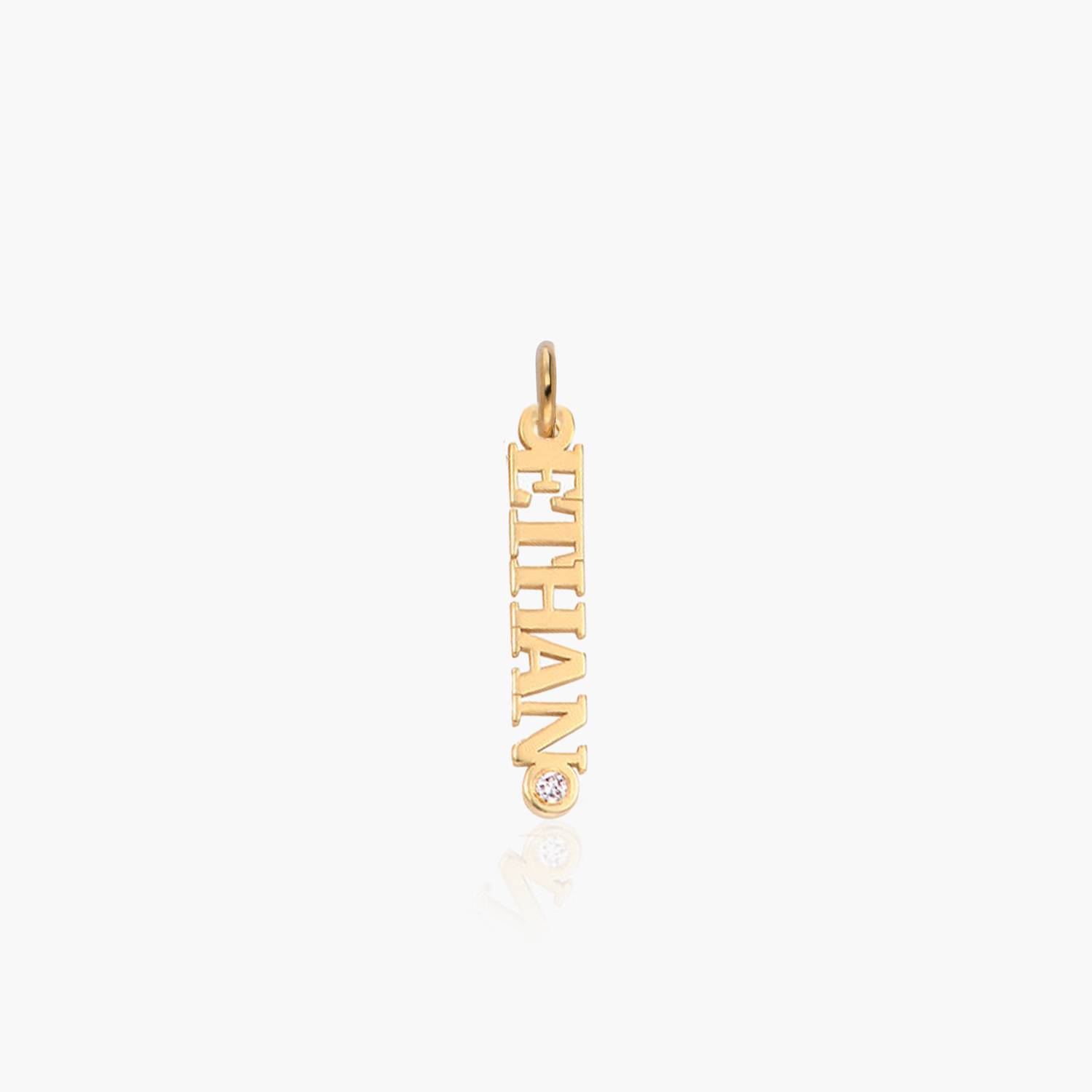 Personalized Name Charm with Diamond - Gold Vermeil product photo