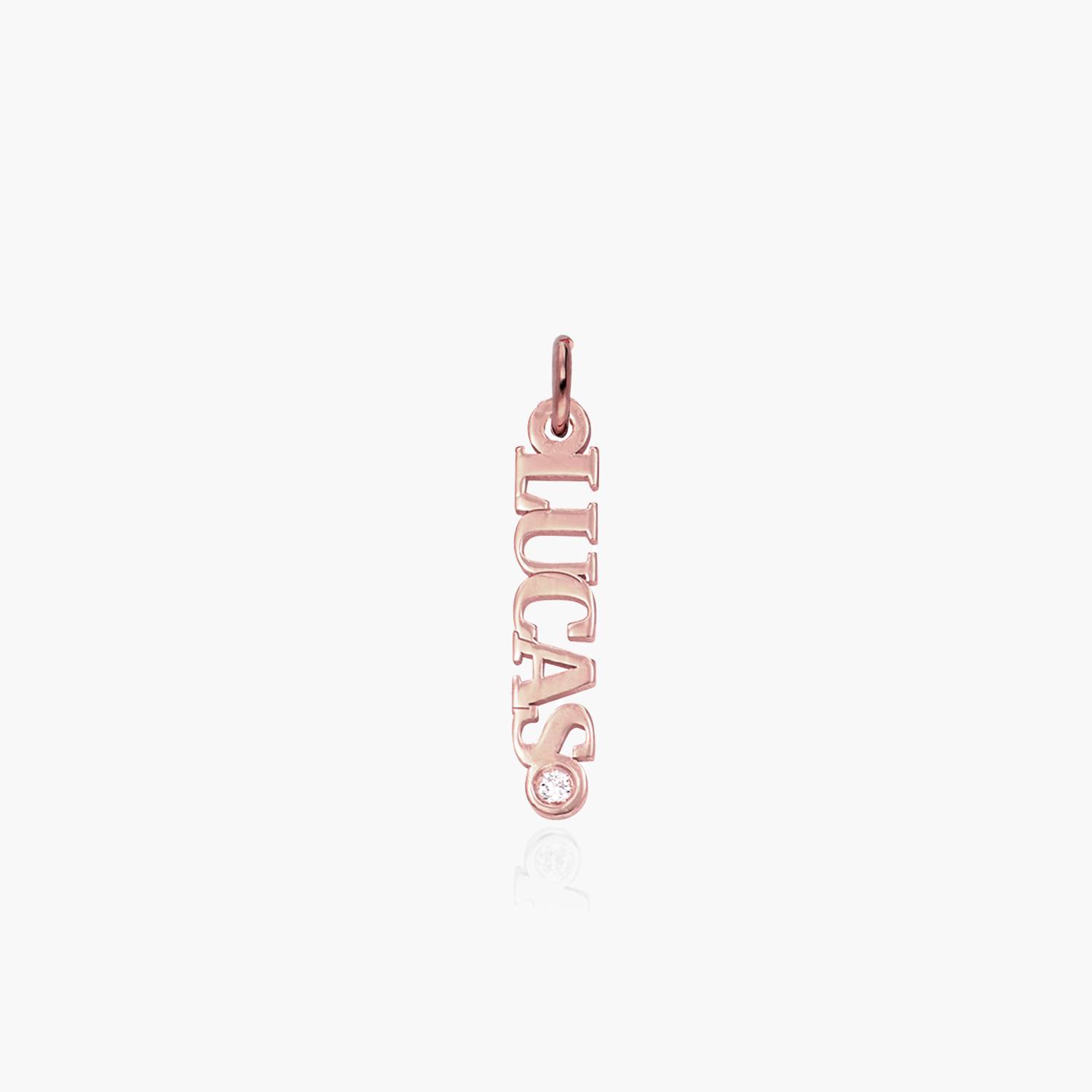 Personalized Name Charm with Diamond - Rose Gold Vermeil-1 product photo