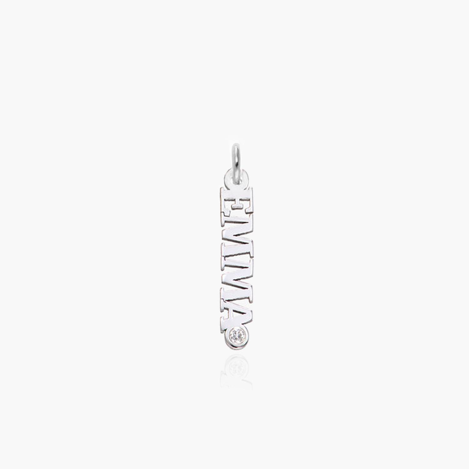 Personalized Name Charm with Diamond - Silver product photo