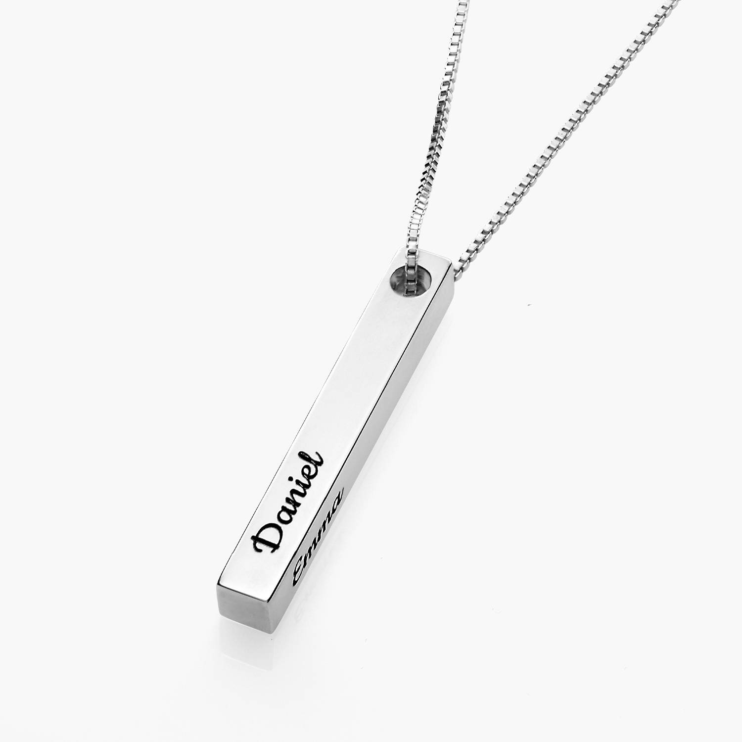 Pillar Bar Necklace - Silver-4 product photo