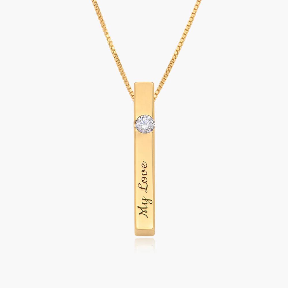 Pillar Bar Necklace With 0.25ct Diamond- Vermeil-1 product photo