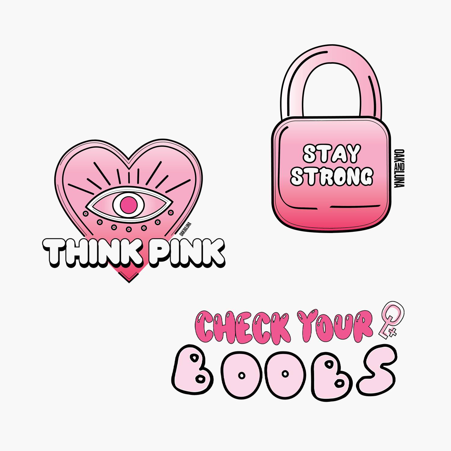 Pink October Awareness Stickers Kit