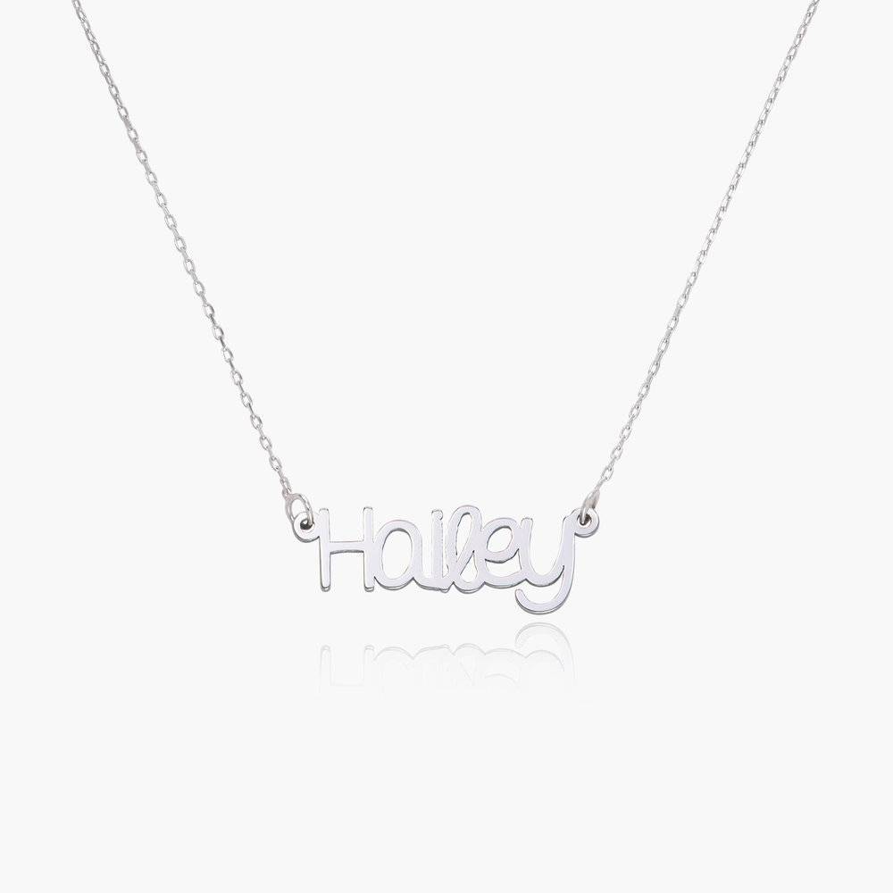 Pixie Name Necklace – 14k Solid White Gold-1 product photo