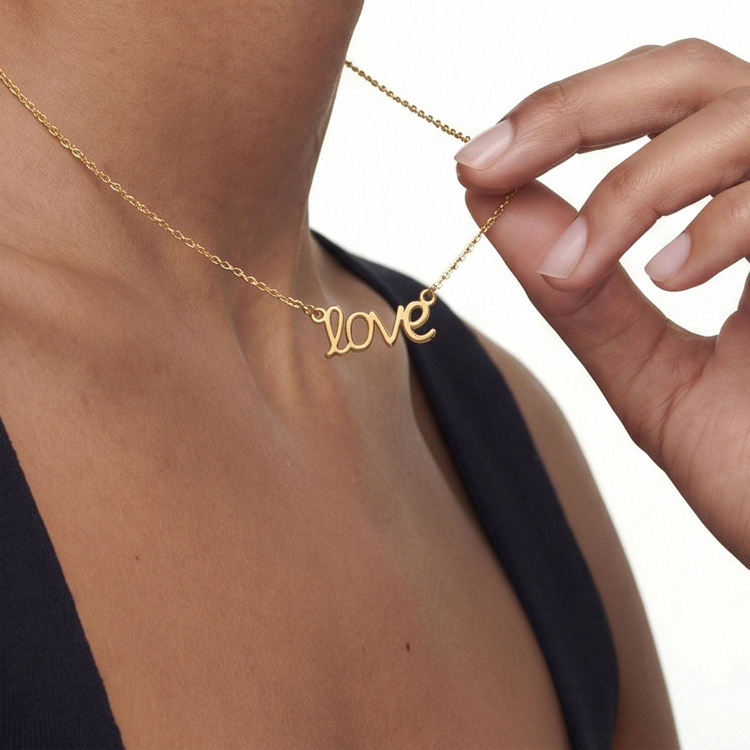 Pixie Name Necklace - 14K Solid Gold-2 product photo