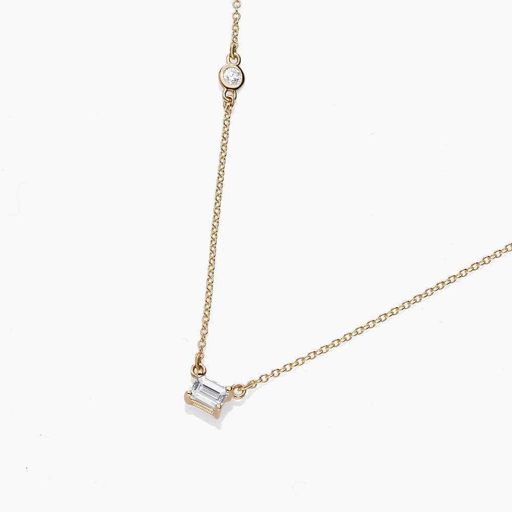Princess Multi-Diamond Necklace with 0.3 ct Custom Diamond- 14k Solid Gold-3 product photo