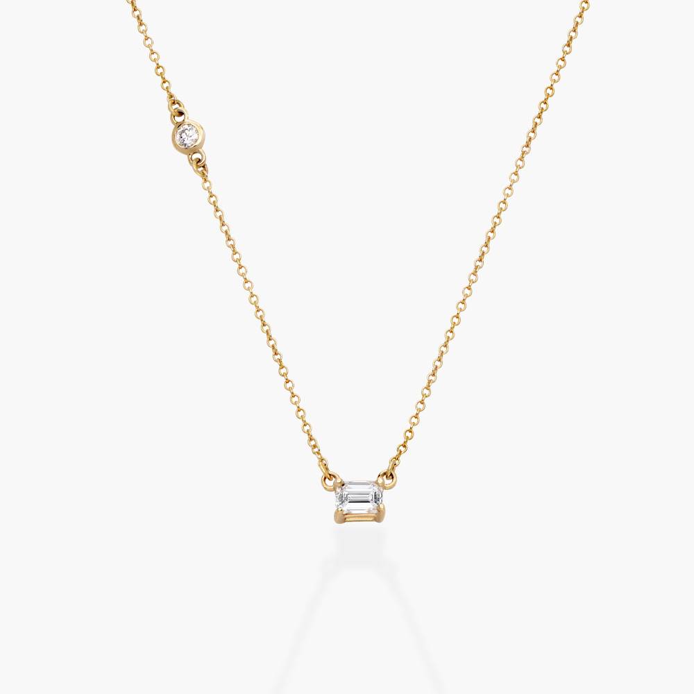 Princess Multi-Diamond Necklace with 0.3 ct Custom Diamond- 14k Solid Gold-4 product photo