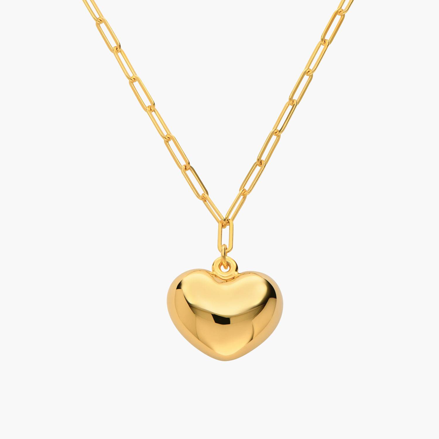 Puffy Heart Pendant- Gold Plated-2 product photo