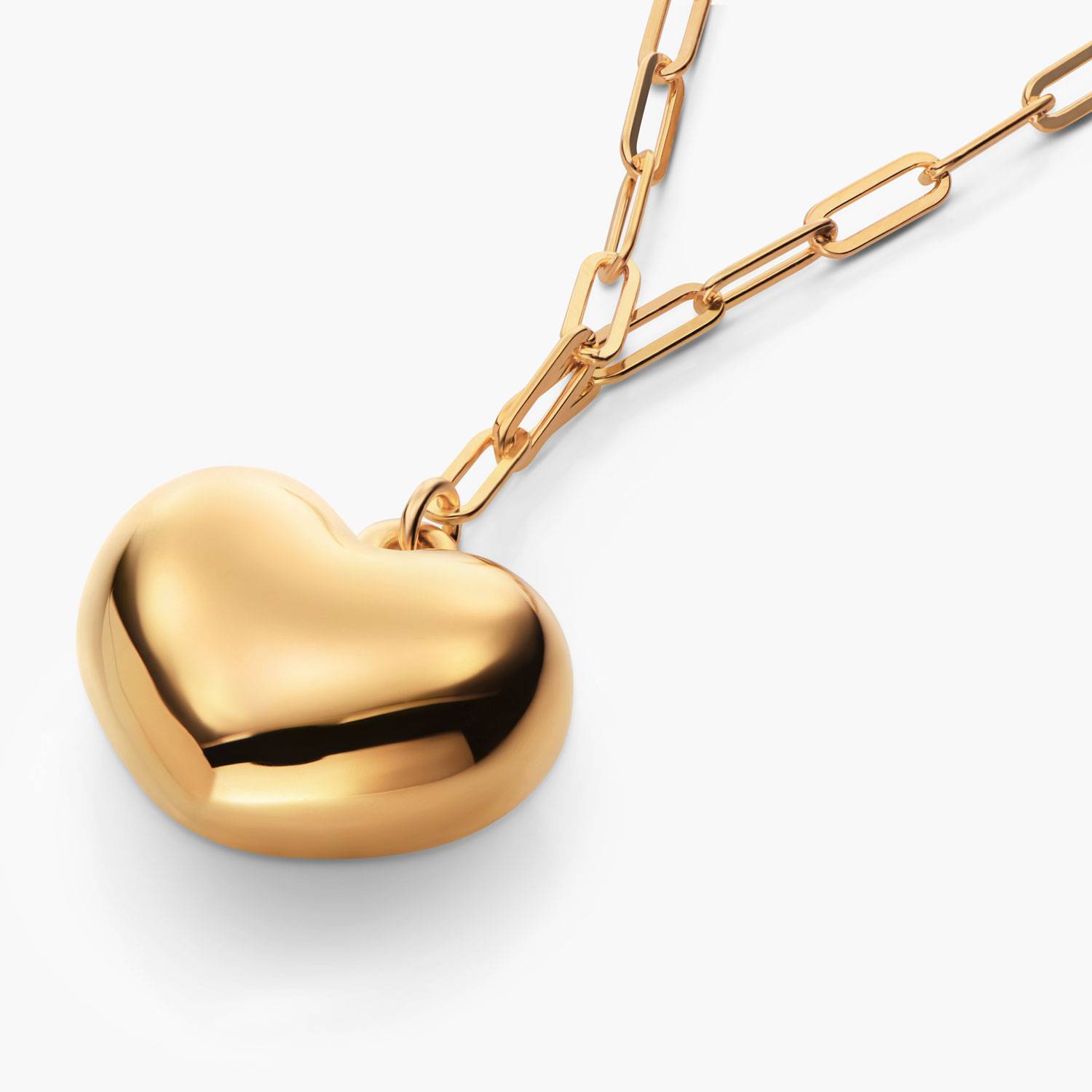 Puffy Heart Pendant- Gold Plated-4 product photo