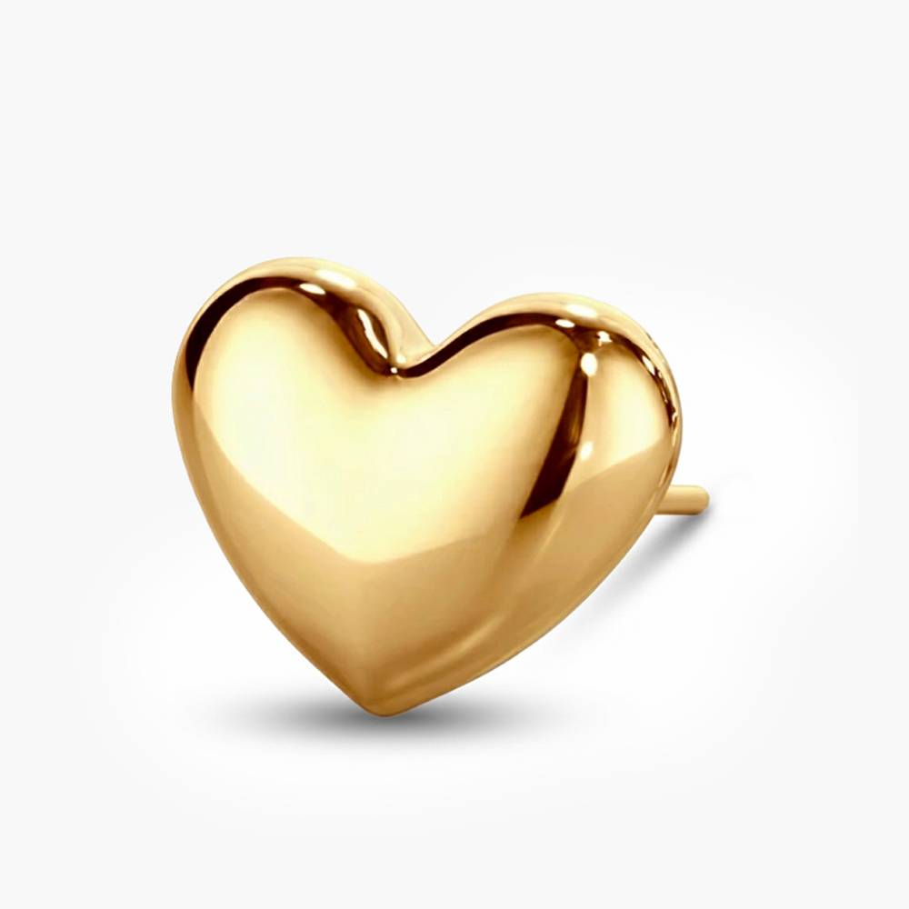 Puffy Heart Studs - Gold-4 product photo