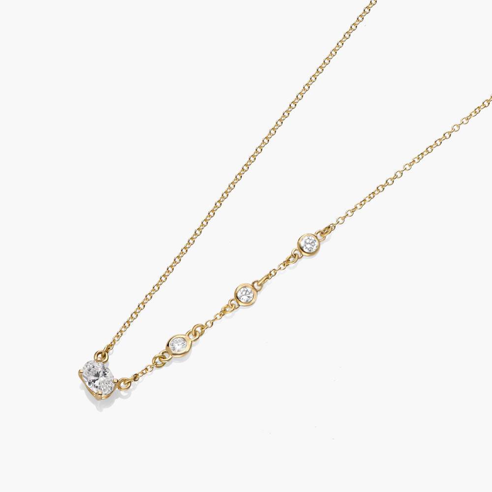 Queen Multi-Diamond Necklace with 0.3 ct Custom Diamond- 14k Solid Gold product photo