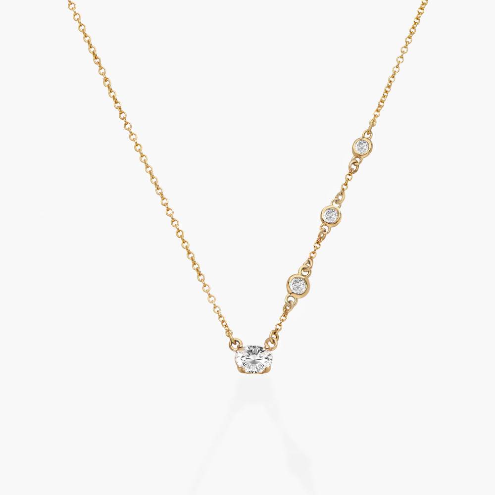 Queen Multi-Diamond Necklace with 0.3 ct Custom Diamond- 14k Solid Gold-5 product photo