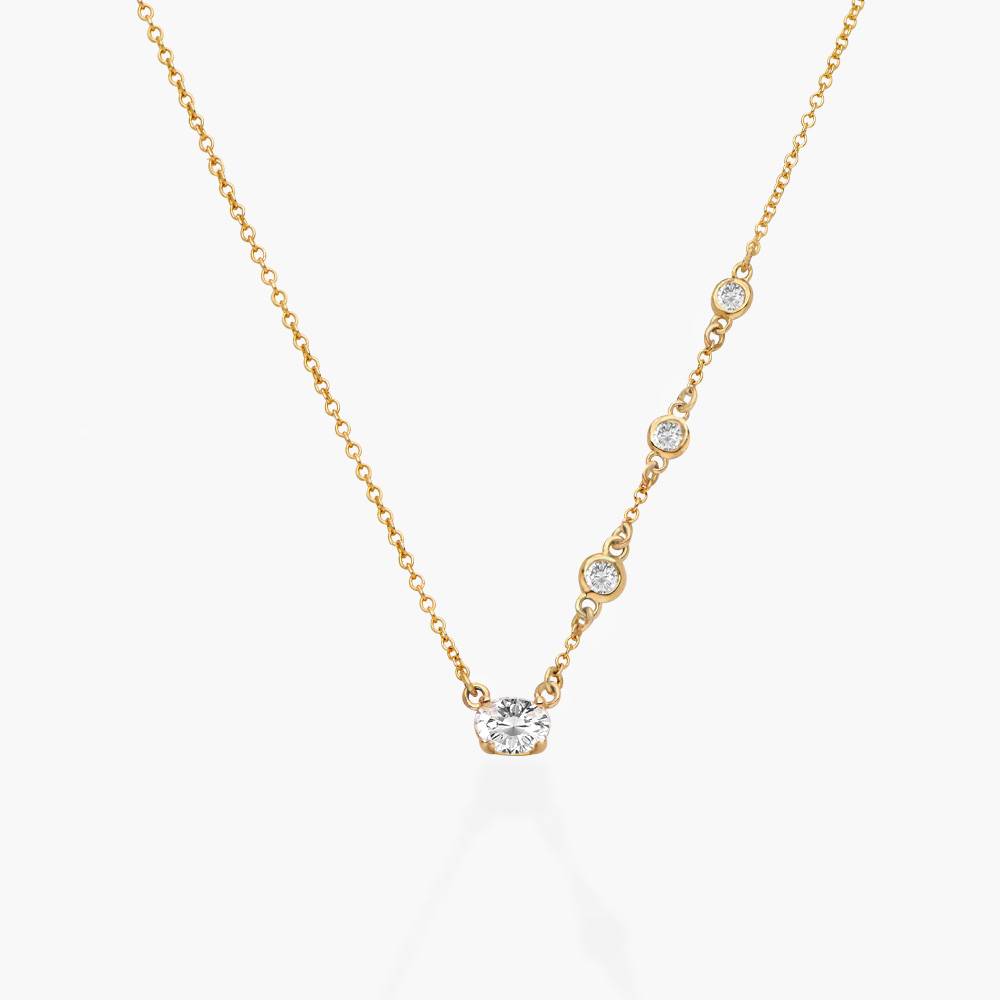 Queen Multi-Diamond Necklace with 0.3 ct Custom Diamond- Gold Vermeil-3 product photo