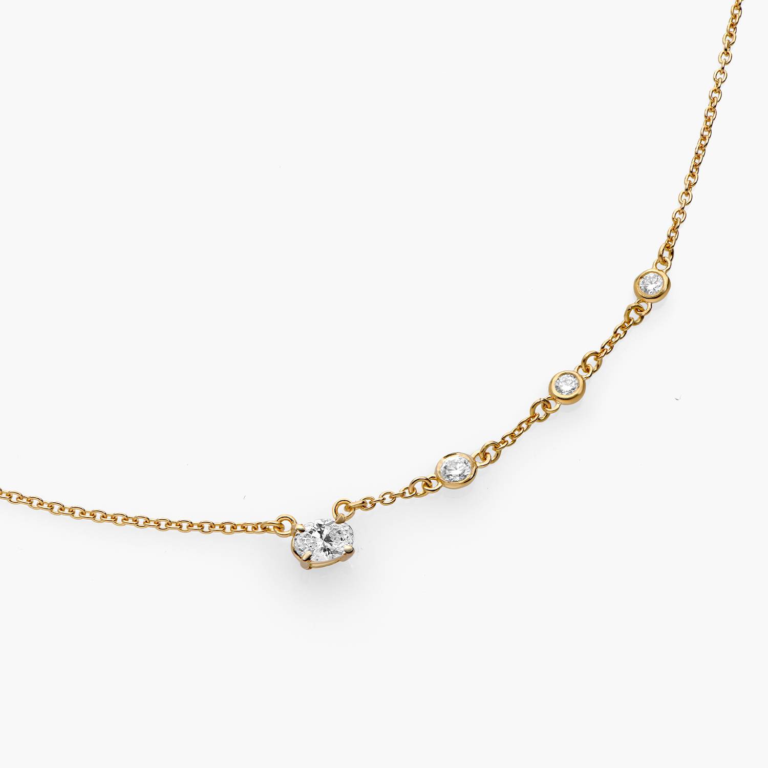Queen Multi-Diamond Necklace with 0.3 ct Custom Diamond- Gold Vermeil-5 product photo