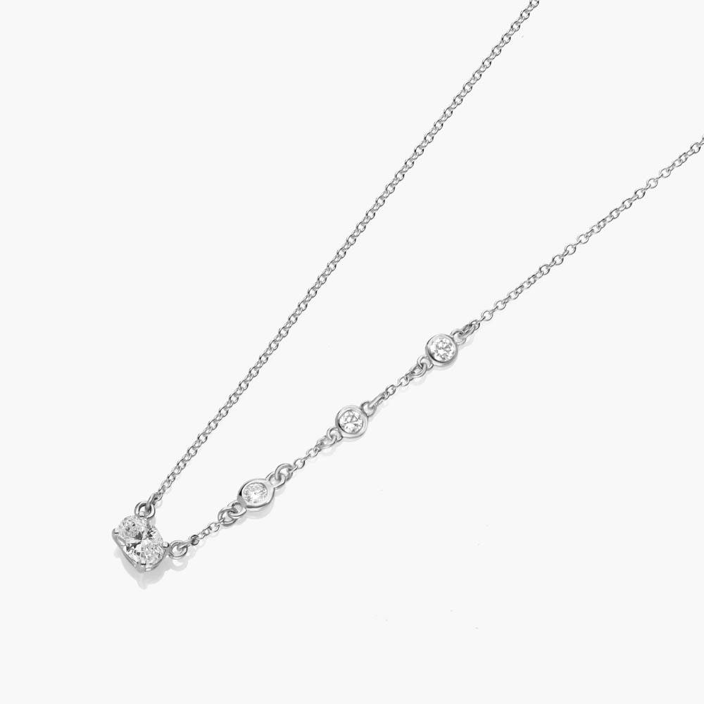 Queen Multi-Diamond Necklace with 0.3 ct Custom Diamond- Silver product photo