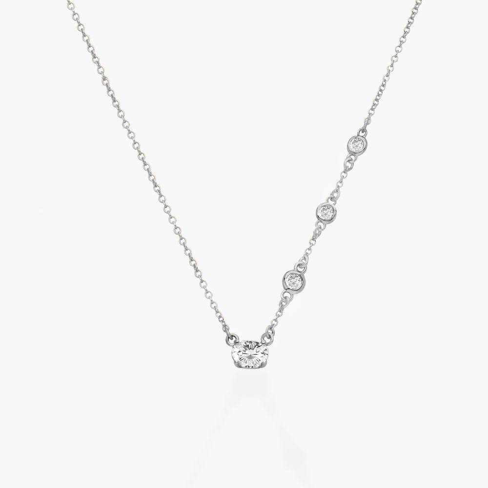 Queen Multi-Diamond Necklace with 0.3 ct Custom Diamond- Silver-1 product photo