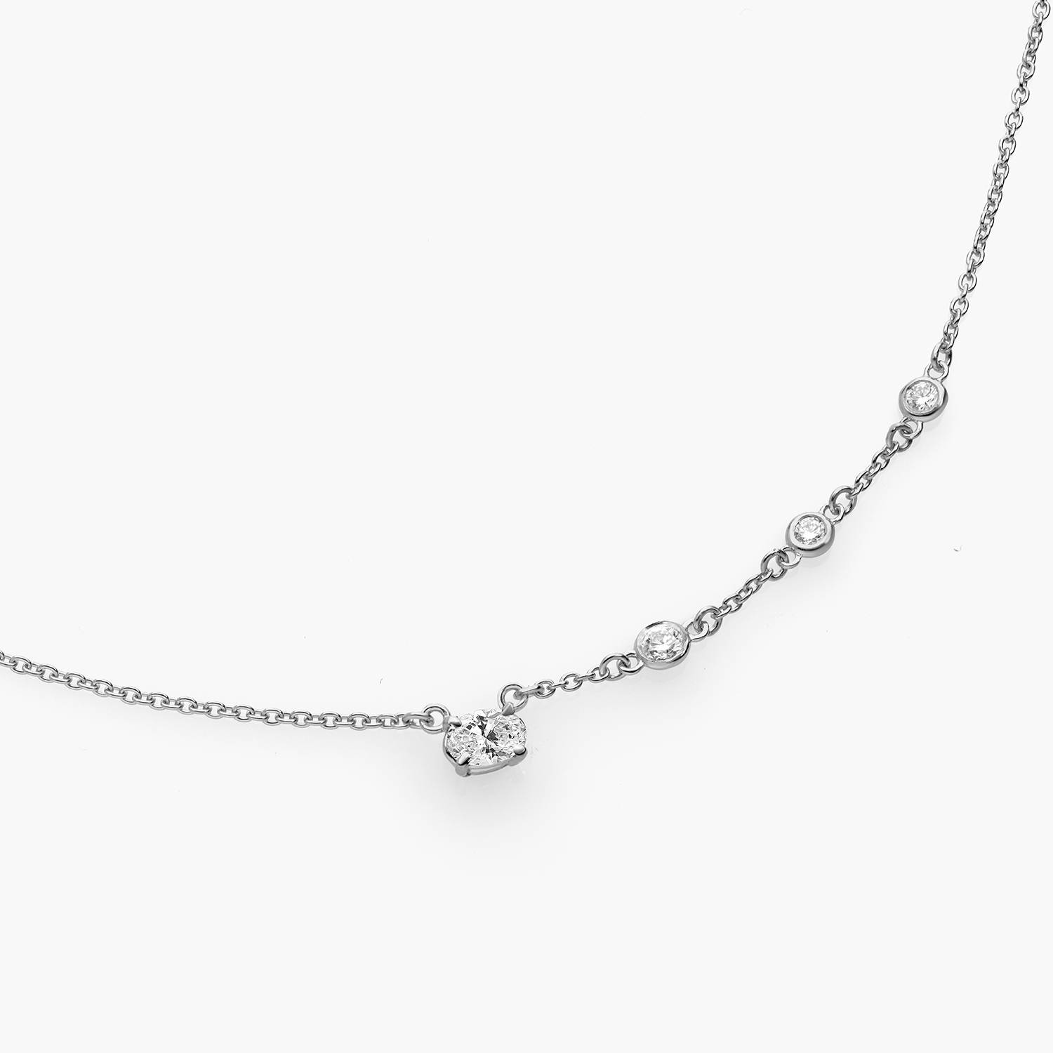 Queen Multi-Diamond Necklace with 0.3 ct Custom Diamond- Silver-3 product photo