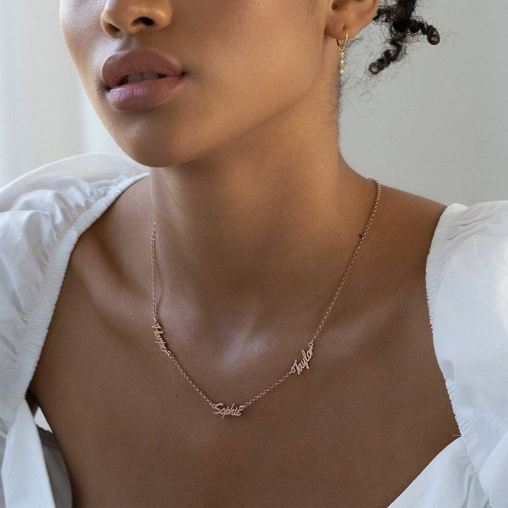 Real Love Multiple Name Necklace - Rose Gold Vermeil-4 product photo