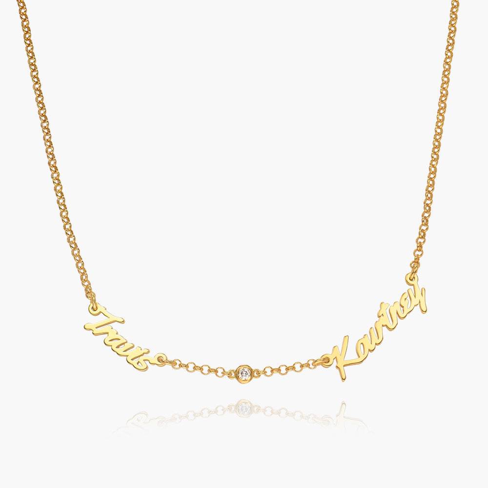 Real Love Multiple Name Necklace With Diamonds - Gold Vermeil