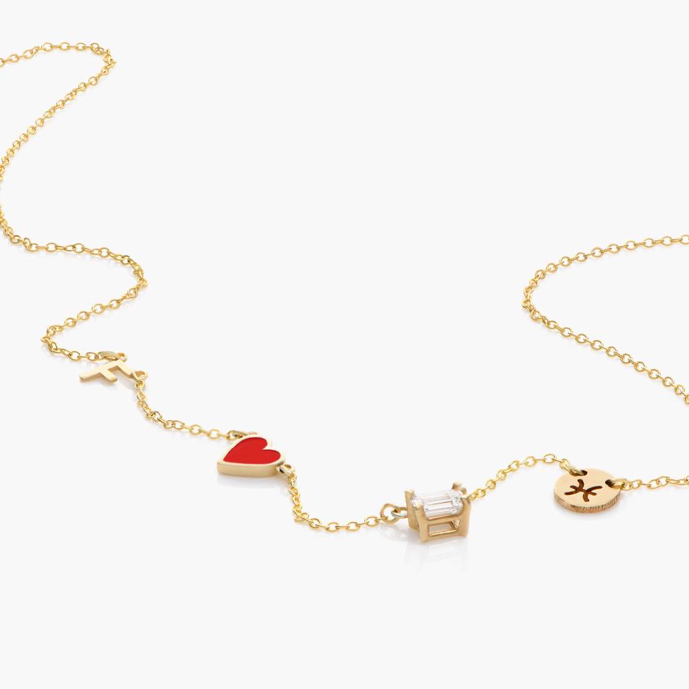 Inez Initial Heart Necklace With Premium Diamond - 10K Solid Gold-5 product photo