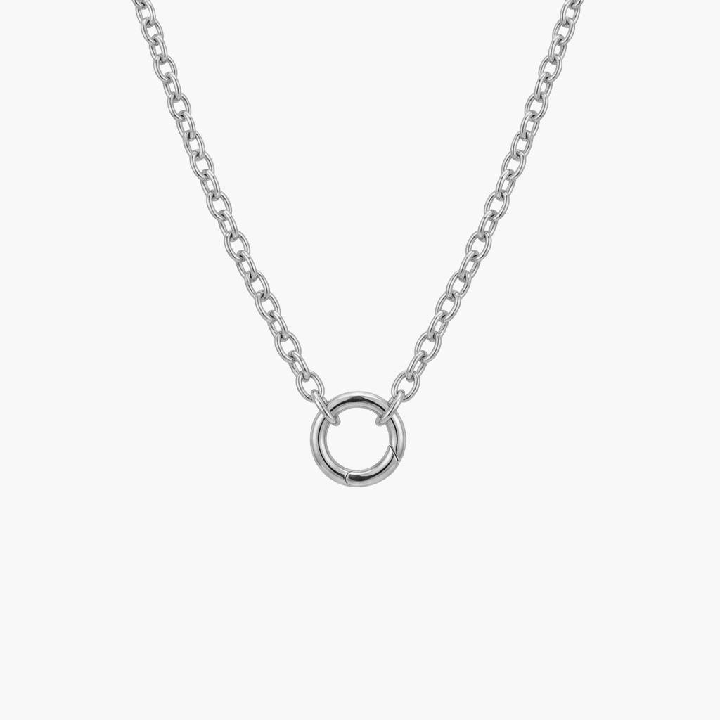 Rollo Chain Charm Necklace - Silver-1 product photo