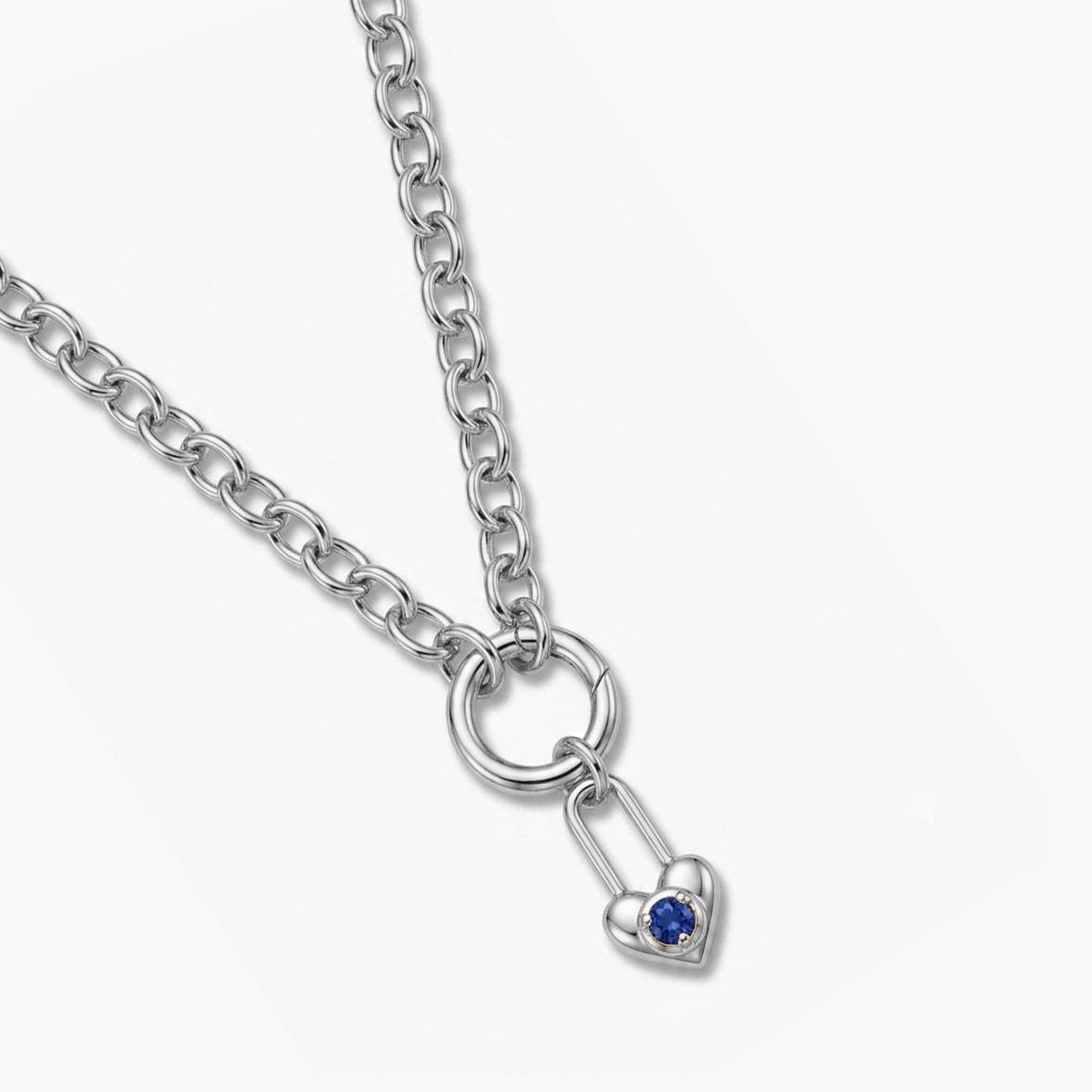Rollo Chain Charm Necklace - Silver-2 product photo
