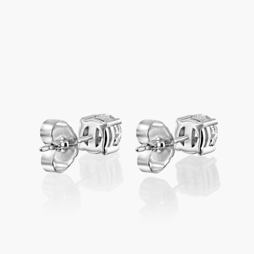 Round Diamond Stud Earrings 0.6 CT- Silver product photo