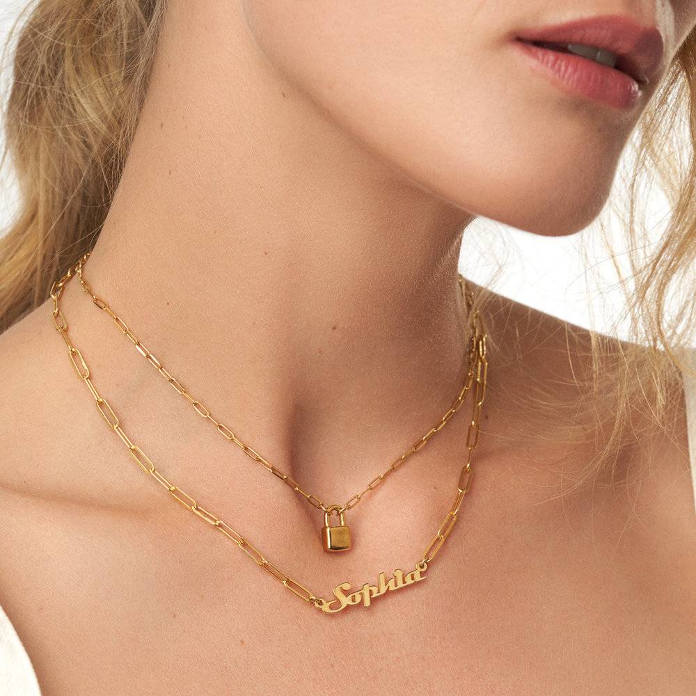 Link Chain Name Necklace  - Gold-2 product photo