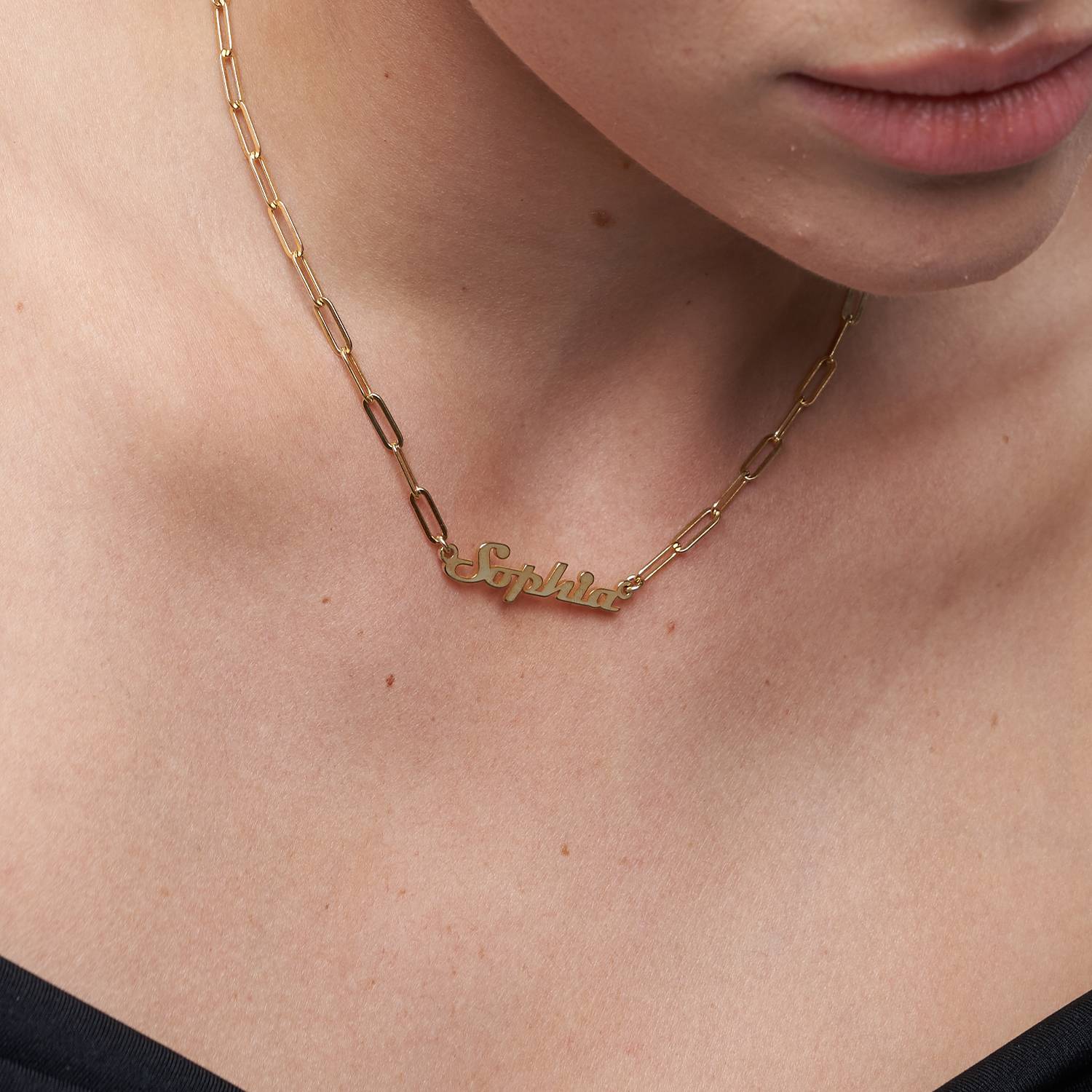 Link Chain Name Necklace - Gold Vermeil-2 product photo