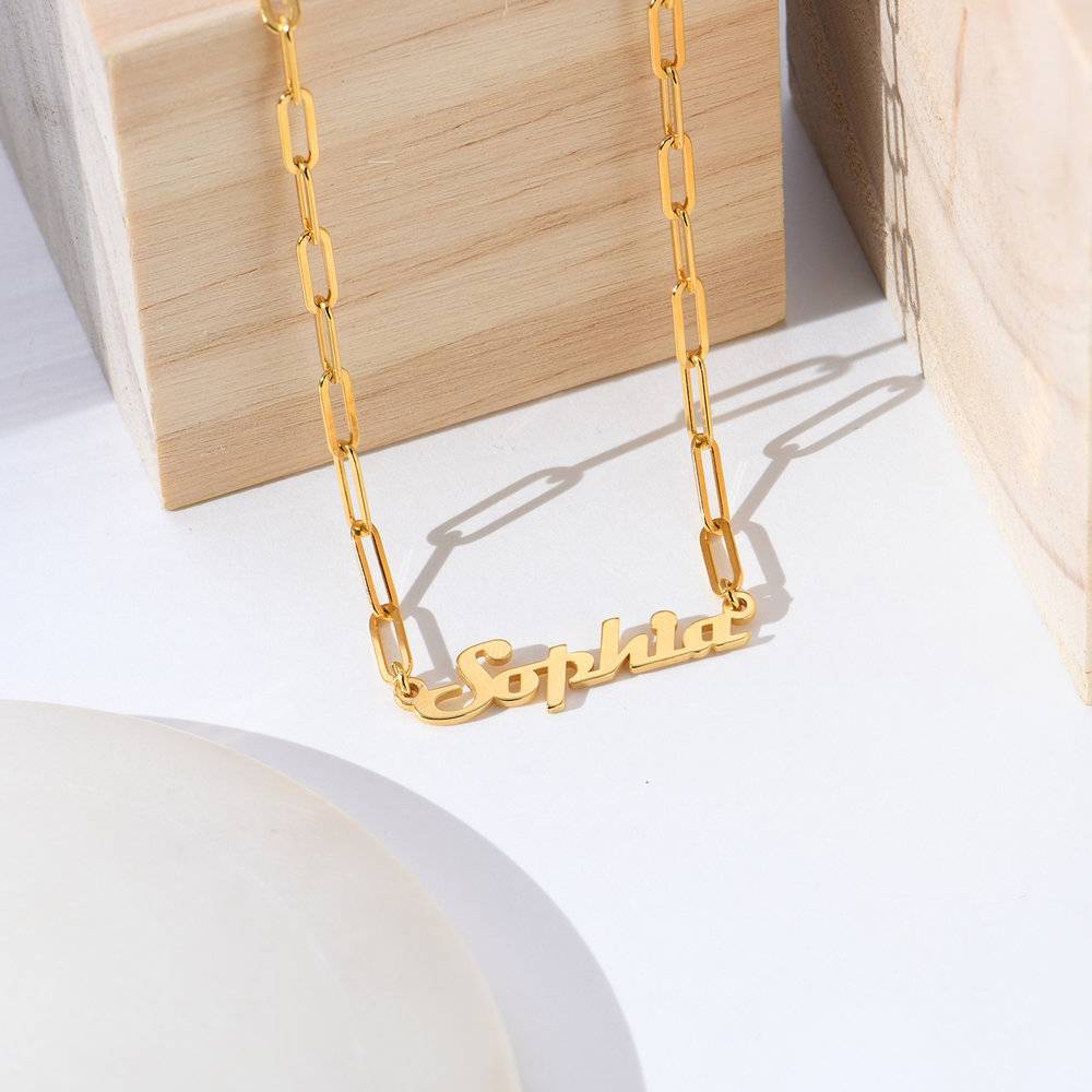 Link Chain Name Necklace  - Gold-4 product photo