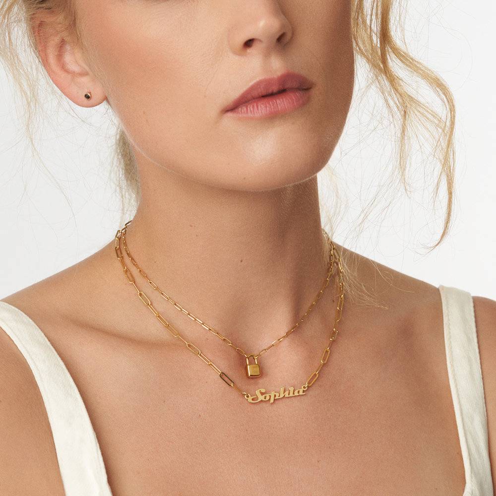 Link Chain Name Necklace  - Gold-3 product photo