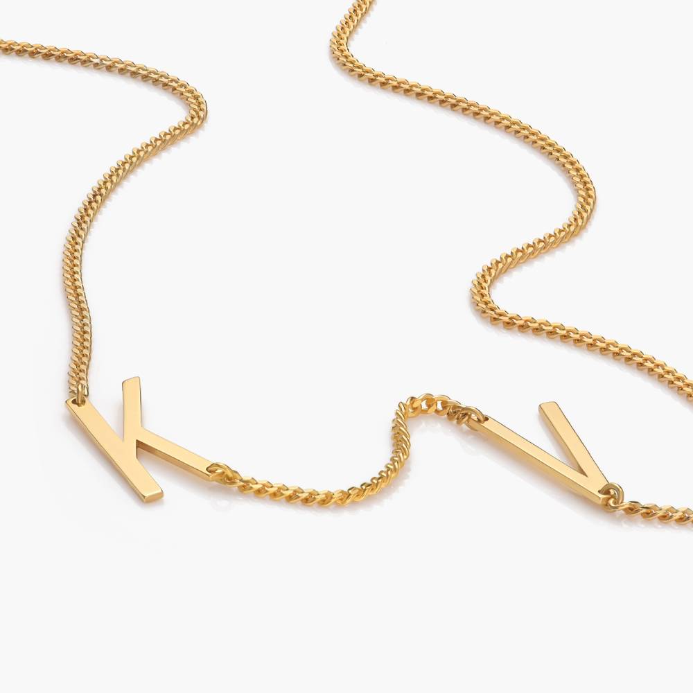 Side Initial Necklace - Gold Vermeil-1 product photo