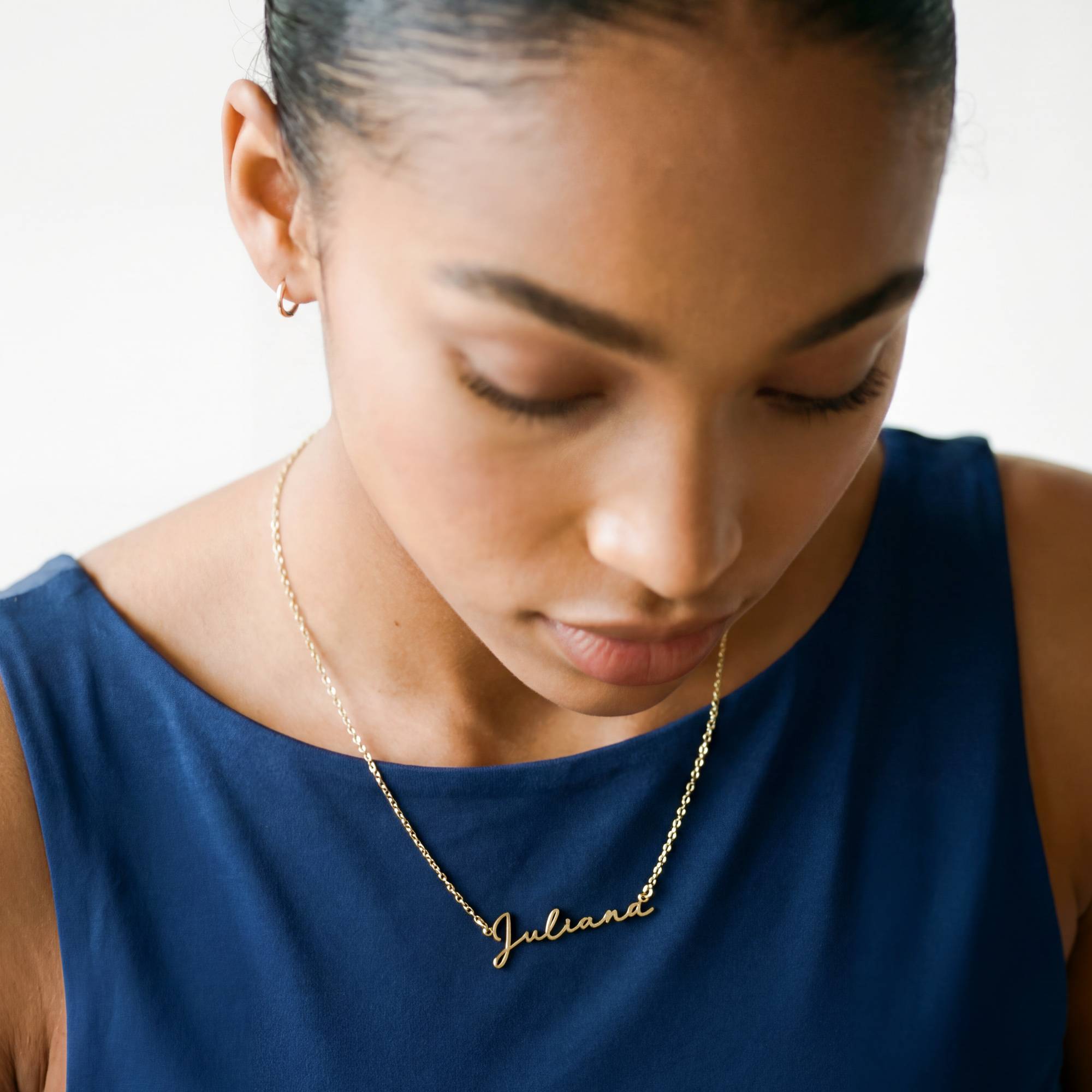Mon Petit Name Necklace - 10K Solid Gold-2 product photo