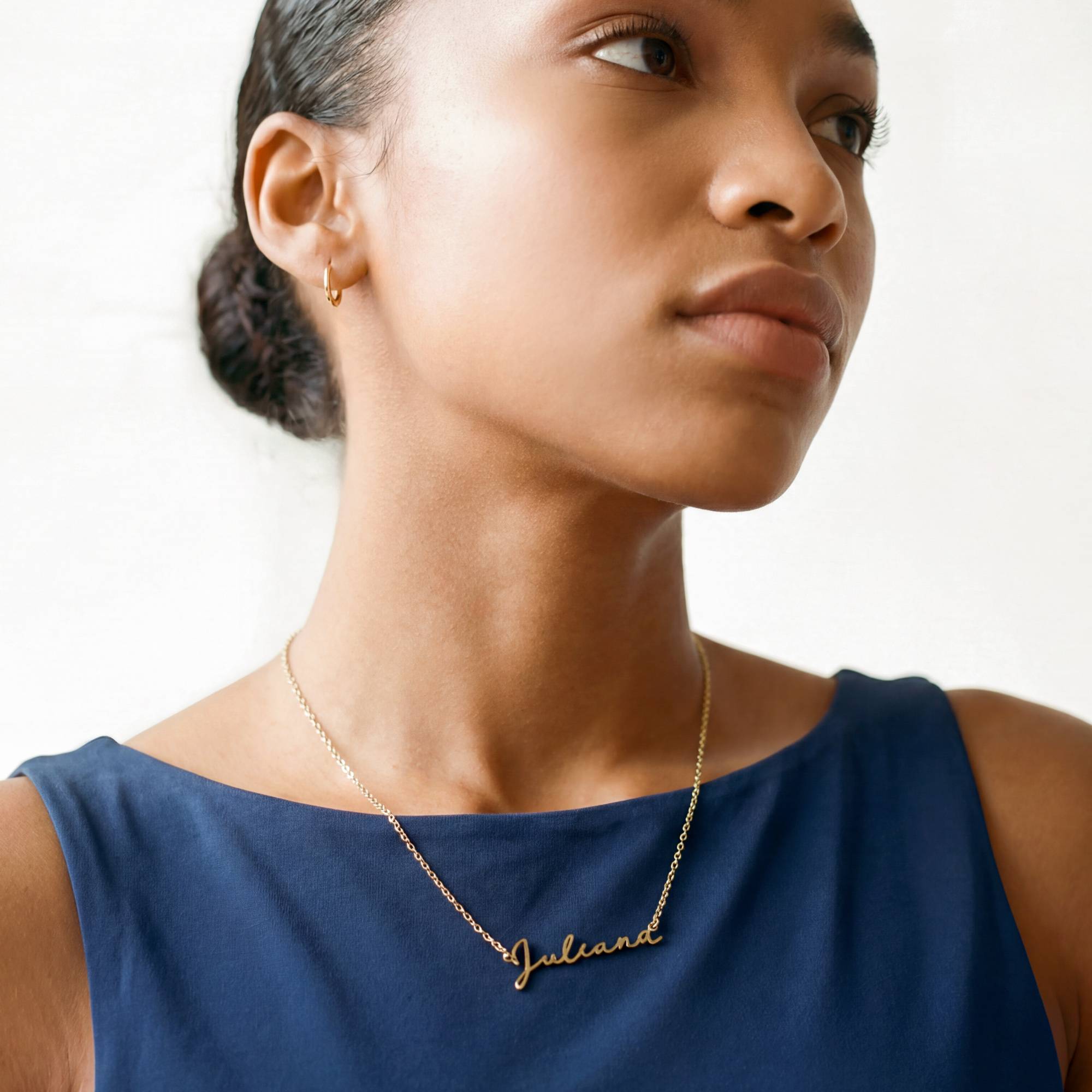 Mon Petit Name Necklace - 10K Solid Gold-4 product photo