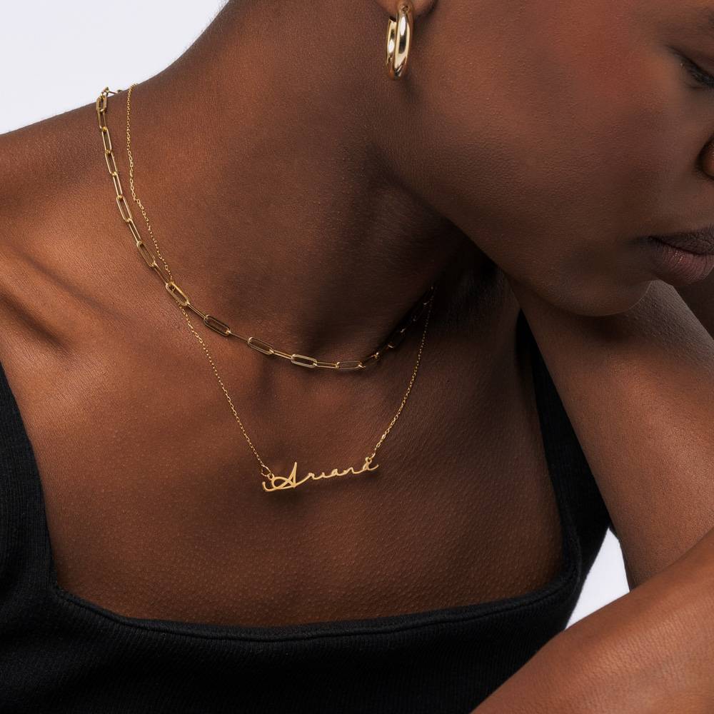Mon Petit Name Necklace - 14K Solid Gold-1 product photo