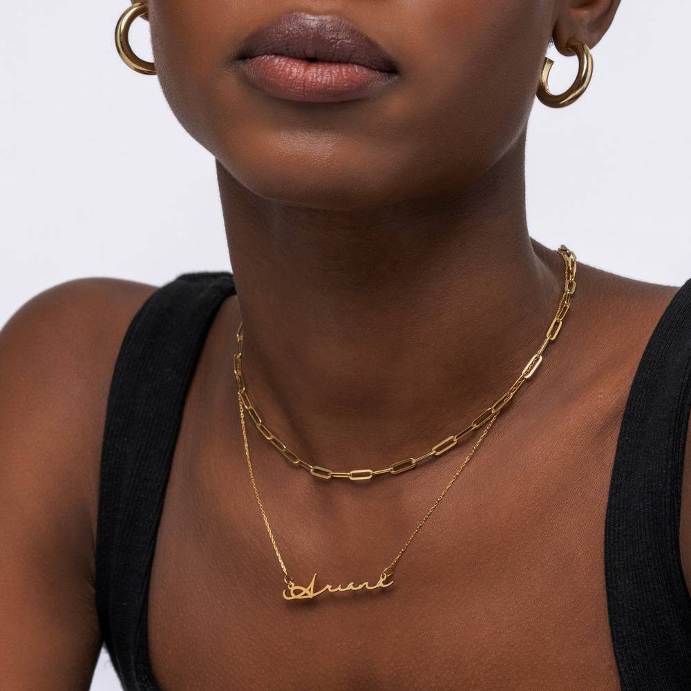 Mon Petit Name Necklace - 14K Solid Gold-5 product photo