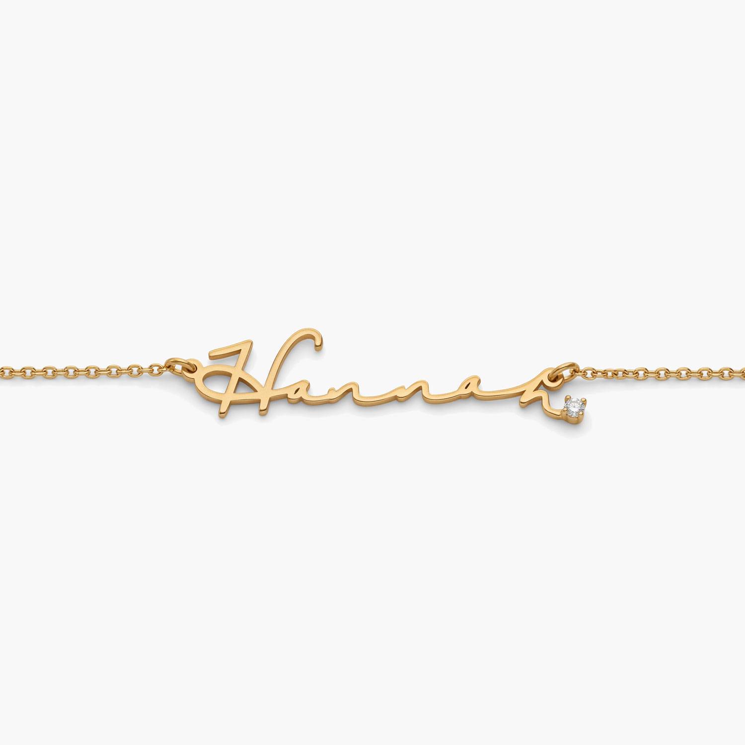 Mon Petit Name Necklace with Diamond - Gold Plated-4 product photo