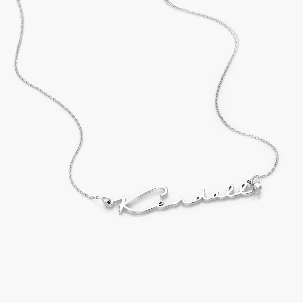 Mon Petit Name Necklace with Diamond - Sterling Silver-6 product photo