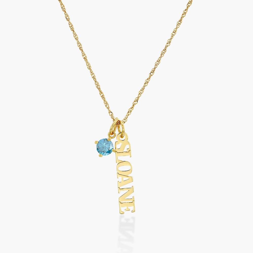 Singapore Chain Name Necklace With 0.3 Ct Fancy Diamond - 14k Solid Gold-5 product photo