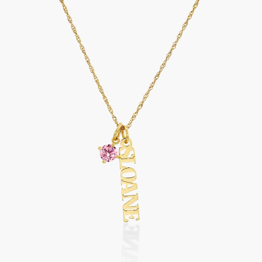 Singapore Chain Name Necklace With 0.3 Ct Fancy Diamond - 14k Solid Gold-1 product photo