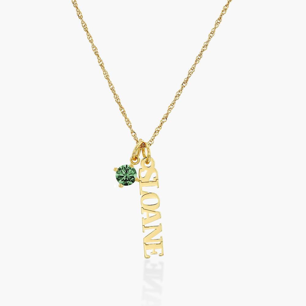 Singapore Chain Name Necklace With 0.3 Ct Fancy Diamond - 14k Solid Gold-8 product photo