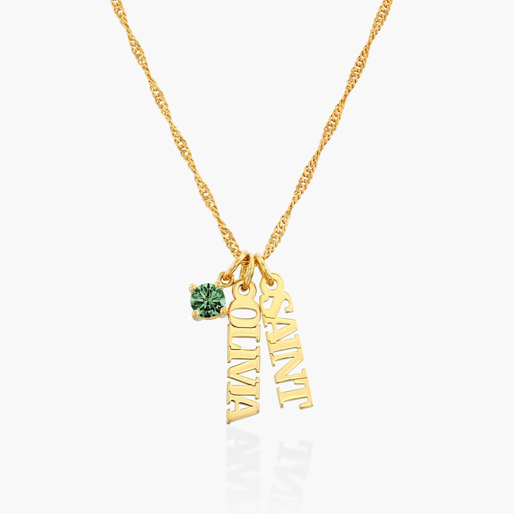 Singapore Chain Name Necklace With 0.3 Ct Fancy Diamond - Gold Vermeil